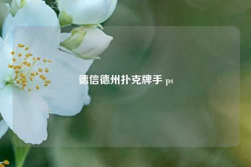 德信德州扑克牌手 ps