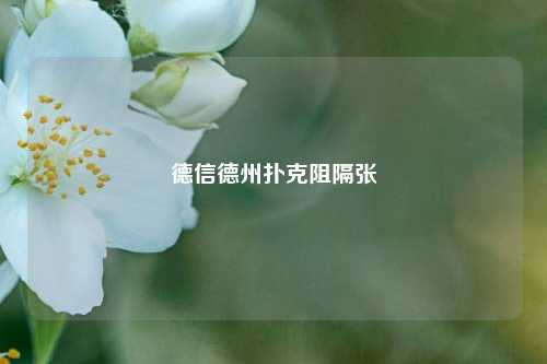 德信德州扑克阻隔张